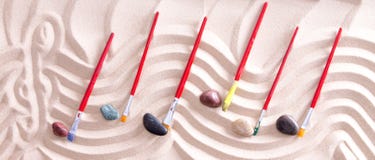 Music Staff Drawn in Sand with Paintbrush Notes stock photography Music Staff Drawn in Sand with Paintbrush Notes stock photography
