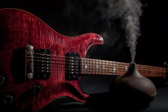 Music therapy. Electric guitar with spa treatment aromatherapy e stock images Music therapy. Electric guitar with spa treatment aromatherapy e stock images