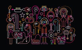 Musica e ricevimento pomeridiano royalty illustrazione gratis Musica e ricevimento pomeridiano royalty illustrazione gratis