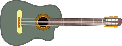 Musical instrument - green guitar. One musical instrument for classic concert, green guitar with nylon string stock illustration Musical instrument - green guitar. One musical instrument for classic concert, green guitar with nylon string stock illustration