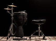 Musical percussion instruments on black background royalty free stock images Musical percussion instruments on black background royalty free stock images