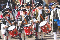Musicians dressed in historic costumes.
