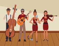 Musicus het spelen in een band royalty-vrije illustratie Musicus het spelen in een band royalty-vrije illustratie