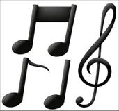 Musikaliska symboler på vit bakgrund stock illustrationer Musikaliska symboler på vit bakgrund stock illustrationer