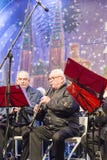 Musiker, die für Weihnachten, Zagreb, Kroatien spielen lizenzfreies stockfoto Musiker, die für Weihnachten, Zagreb, Kroatien spielen lizenzfreies stockfoto