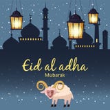 Muslimsk ferie Eid Al-Adha offret RAM eller ett vitt får bayrami för garnering för grafisk design kurban Månadlamm och stock illustrationer Muslimsk ferie Eid Al-Adha offret RAM eller ett vitt får bayrami för garnering för grafisk design kurban Månadlamm och stock illustrationer