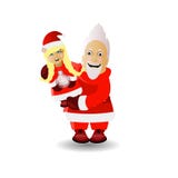Mussiss Santa Claus och Santa Claus vektor illustrationer Mussiss Santa Claus och Santa Claus vektor illustrationer
