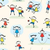Muster der spielenden Kinder Lizenzfreie Stockfotos Muster der spielenden Kinder Lizenzfreie Stockfotos