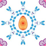 Muster-Ostern-Motive Kaninchen, Blumen und Eier lizenzfreie abbildung Muster-Ostern-Motive Kaninchen, Blumen und Eier lizenzfreie abbildung