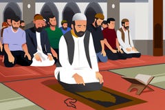 Musulmans priant dans une illustration de mosquée Image stock Musulmans priant dans une illustration de mosquée Image stock