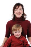 Mutter- und Sohnlächeln Mutter- und Sohnlächeln