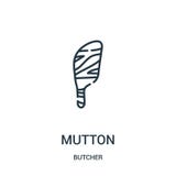 mutton icon vector from butcher collection. Thin line mutton outline icon vector illustration. Linear symbol for use on web and stock illustration mutton icon vector from butcher collection. Thin line mutton outline icon vector illustration. Linear symbol for use on web and stock illustration