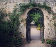 Muur met poort, Botanische Tuinen, Oxford, Engeland Royalty-vrije Stock Afbeelding Muur met poort, Botanische Tuinen, Oxford, Engeland Royalty-vrije Stock Afbeelding