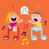 Muziekjonge geitjes het zingen vector illustratie Muziekjonge geitjes het zingen vector illustratie