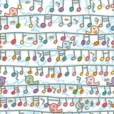 Muzyki notatki zrozumienia linii ptaka stojaka bezszwowy wzór royalty ilustracja Muzyki notatki zrozumienia linii ptaka stojaka bezszwowy wzór royalty ilustracja