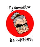 My Grandmother is a super hero! Drawing on a T-shirt, for printed products. stock illustration My Grandmother is a super hero! Drawing on a T-shirt, for printed products. stock illustration