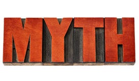 Myth word in letterpress wood type stock photography Myth word in letterpress wood type stock photography