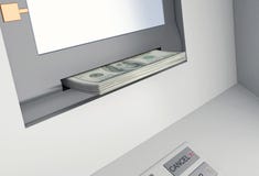 máquina de 3d ATM com dinheiro ilustração stock máquina de 3d ATM com dinheiro ilustração stock