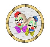 Máscara del vitral o del payaso del modelo de mosaico dos en un fondo ligero ilustración del vector Máscara del vitral o del payaso del modelo de mosaico dos en un fondo ligero ilustración del vector