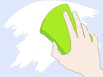 Mão com esponja ilustração stock Mão com esponja ilustração stock