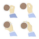 Mão que prende um copo de café ilustração do vetor Mão que prende um copo de café ilustração do vetor