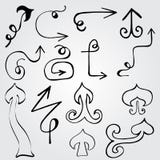 A mão tirada curvou as setas pretas ajustadas ilustração do vetor A mão tirada curvou as setas pretas ajustadas ilustração do vetor