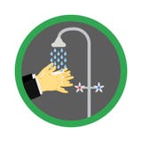 Mãos de lavagem sob uma torneira com sabão e água O conceito da higiene, limpa suas mãos após a rua antes do jantar Vetor ilustração royalty free Mãos de lavagem sob uma torneira com sabão e água O conceito da higiene, limpa suas mãos após a rua antes do jantar Vetor ilustração royalty free