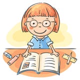 Mädchen, das ein Buch liest vektor abbildung Mädchen, das ein Buch liest vektor abbildung