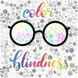 Märka vektorillustrationen av en ordfärgblindhet med provet vektor illustrationer Märka vektorillustrationen av en ordfärgblindhet med provet vektor illustrationer