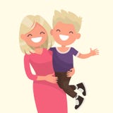 Mère heureuse tenant son fils Illustration de vecteur illustration de vecteur Mère heureuse tenant son fils Illustration de vecteur illustration de vecteur