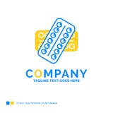 médecine, pilule, drogues, comprimé, logo jaune bleu patient d'affaires illustration stock médecine, pilule, drogues, comprimé, logo jaune bleu patient d'affaires illustration stock