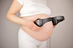 A música acalma meu bebê fotografia de stock A música acalma meu bebê fotografia de stock