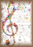 A música do vintage nota o fundo Imagem de Stock A música do vintage nota o fundo Imagem de Stock