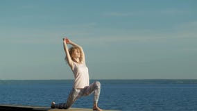Młodej kobiety ćwiczy joga outdoors w lecie Zdrowy Styl ?ycia zbiory wideo Młodej kobiety ćwiczy joga outdoors w lecie Zdrowy Styl ?ycia zbiory wideo