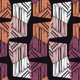 Naadloos abstract geometrisch patroon 3D Kubussen brushwork Hand het uitbroeden Gekrabbeltextuur De textuur van het mozaïek royalty-vrije illustratie Naadloos abstract geometrisch patroon 3D Kubussen brushwork Hand het uitbroeden Gekrabbeltextuur De textuur van het mozaïek royalty-vrije illustratie