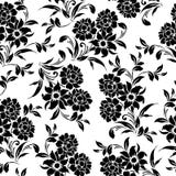 Naadloos bloemen zwart wit patroon royalty-vrije illustratie Naadloos bloemen zwart wit patroon royalty-vrije illustratie