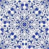 Naadloos bloemenpatroon van cirkelornamenten Lichtblauwe achtergrond in de stijl van het Chinese schilderen op porselein vector illustratie Naadloos bloemenpatroon van cirkelornamenten Lichtblauwe achtergrond in de stijl van het Chinese schilderen op porselein vector illustratie