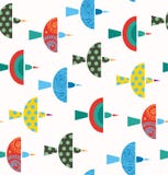 Naadloos decoratief patroon met vogels Leuke kleurrijke achtergrond royalty-vrije illustratie Naadloos decoratief patroon met vogels Leuke kleurrijke achtergrond royalty-vrije illustratie