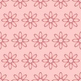 Naadloos patroon met abstracte bloemen van gestippelde lijnen Vectorachtergrond in schaduwen van roze stock illustratie Naadloos patroon met abstracte bloemen van gestippelde lijnen Vectorachtergrond in schaduwen van roze stock illustratie