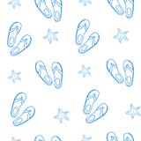 Naadloos patroon met contourschalie en zeester Ornament voor textiel en het verpakken Vector de zomerachtergrond vector illustratie Naadloos patroon met contourschalie en zeester Ornament voor textiel en het verpakken Vector de zomerachtergrond vector illustratie