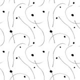 Naadloos patroon met stromende golvende lijnen en punten stock illustratie Naadloos patroon met stromende golvende lijnen en punten stock illustratie