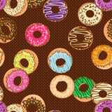 Naadloos patroon van donuts stock illustratie Naadloos patroon van donuts stock illustratie