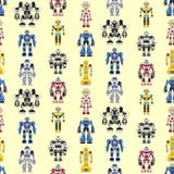 Naadloos vierkant robotspatroon royalty-vrije illustratie Naadloos vierkant robotspatroon royalty-vrije illustratie