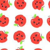 Naadloze Patroon Achtergrond leuke rode appel Vectorillustratie royalty-vrije illustratie Naadloze Patroon Achtergrond leuke rode appel Vectorillustratie royalty-vrije illustratie