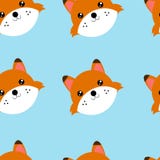 Naadloze patroonhoofden van vos Illustratie van naadloos patroon met dier stock illustratie Naadloze patroonhoofden van vos Illustratie van naadloos patroon met dier stock illustratie