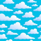Naadloze wolken als achtergrond op hemel royalty-vrije illustratie Naadloze wolken als achtergrond op hemel royalty-vrije illustratie