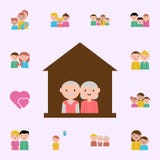 nach Hause Gro?elternkarikaturikone Familienikonen-Universalsatz f?r Netz und Mobile lizenzfreie abbildung nach Hause Gro?elternkarikaturikone Familienikonen-Universalsatz f?r Netz und Mobile lizenzfreie abbildung