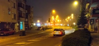 nacht Pomorie nebel bulgarien Lizenzfreie Stockfotos nacht Pomorie nebel bulgarien Lizenzfreie Stockfotos