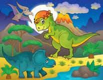 Nachtlandschaft mit Dinosaurierthema 4 lizenzfreie abbildung Nachtlandschaft mit Dinosaurierthema 4 lizenzfreie abbildung