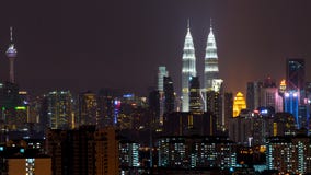 Nachtmening van Kuala Lumpur-horizon stock fotografie Nachtmening van Kuala Lumpur-horizon stock fotografie